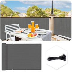 SUNLAX 3'x10' dark grey balcony privacy screen front view
