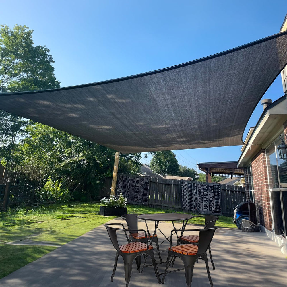 SUNLAX 8' x 16' shade sail in graphite grey, front view