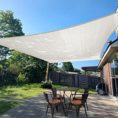SUNLAX Sun Shade Sail 7' x 13' Butter Cream front view