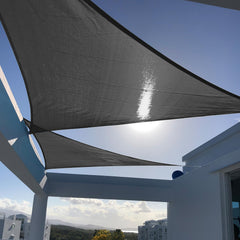 SUNNY GUARD 10' Triangle Shade Sail in Graphite Grey front view