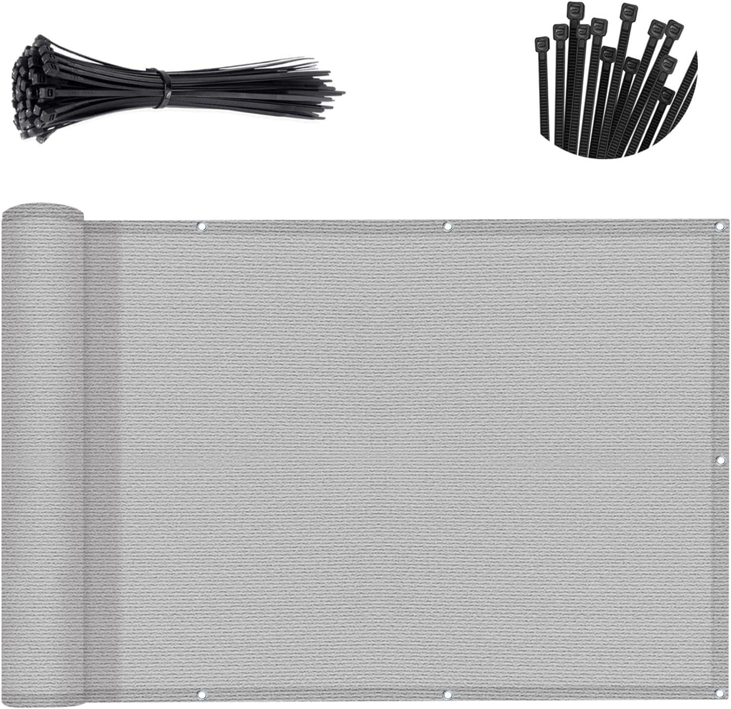 SUNNY GUARD 3' x 10' Balcony Privacy Screen in Light Gray