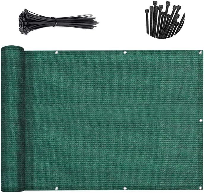 SUNNY GUARD Balcony Privacy Screen 3' x 10' Dark Green front view