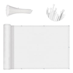 SUNNY GUARD Balcony Privacy Screen 3' x 11' White front view