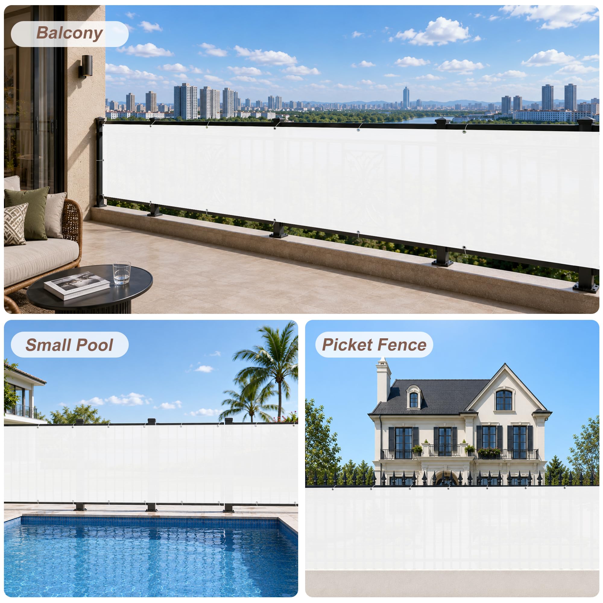 SUNNY GUARD privacy screen blocking visibility on patio