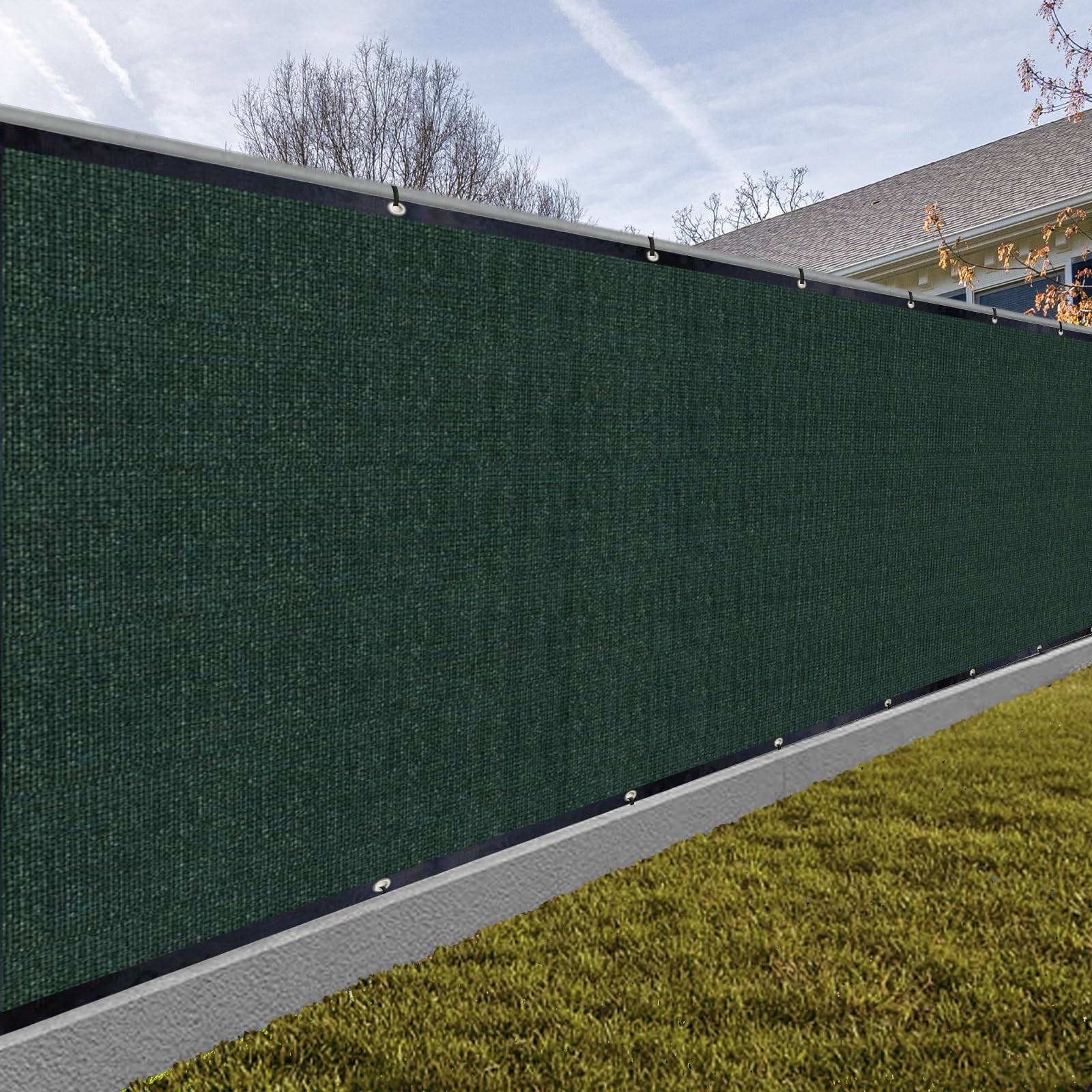 SUNNY GUARD Privacy Screen Fence 6' x 50' Dark Green front view