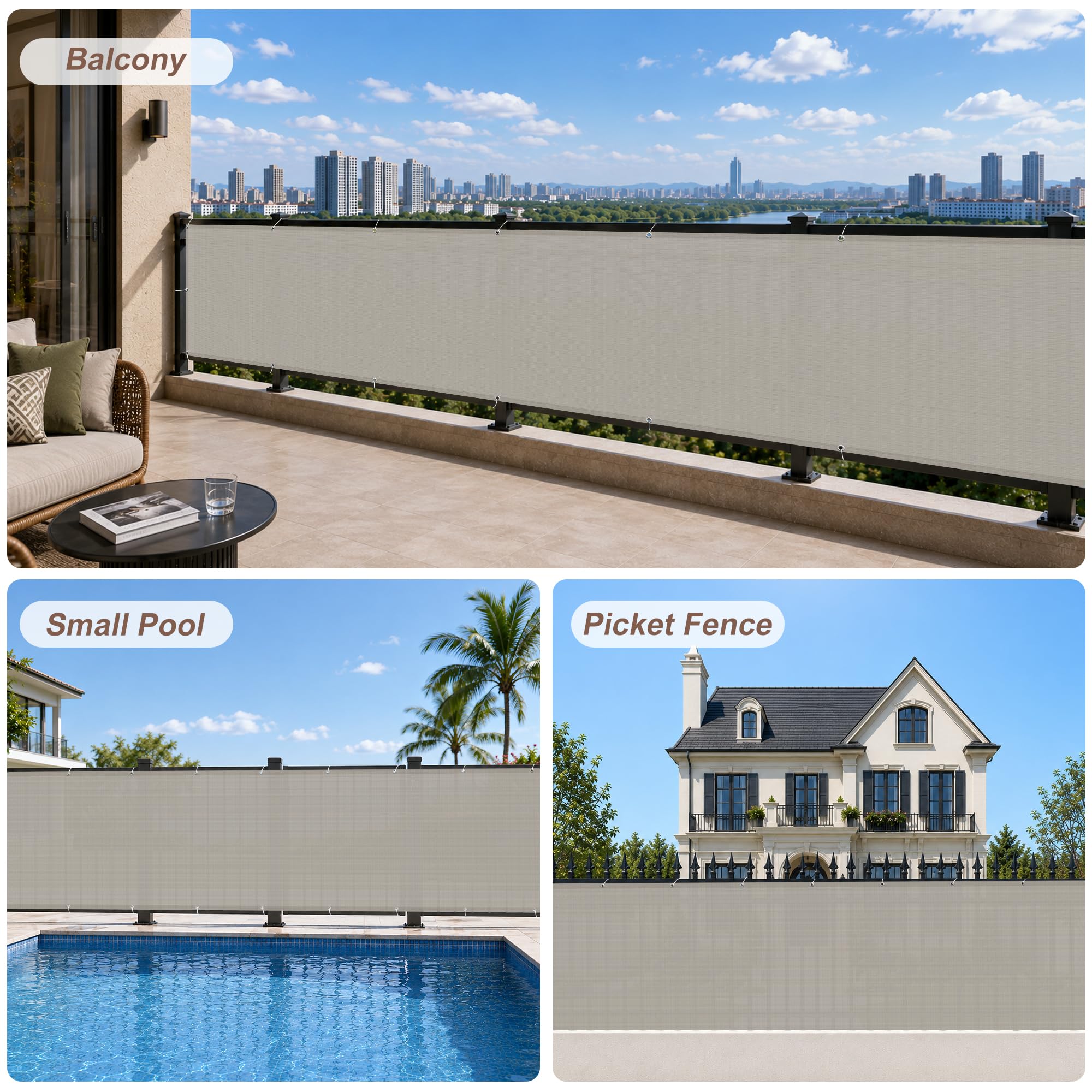 SUNNY GUARD Privacy Screen in brown-grey colour
