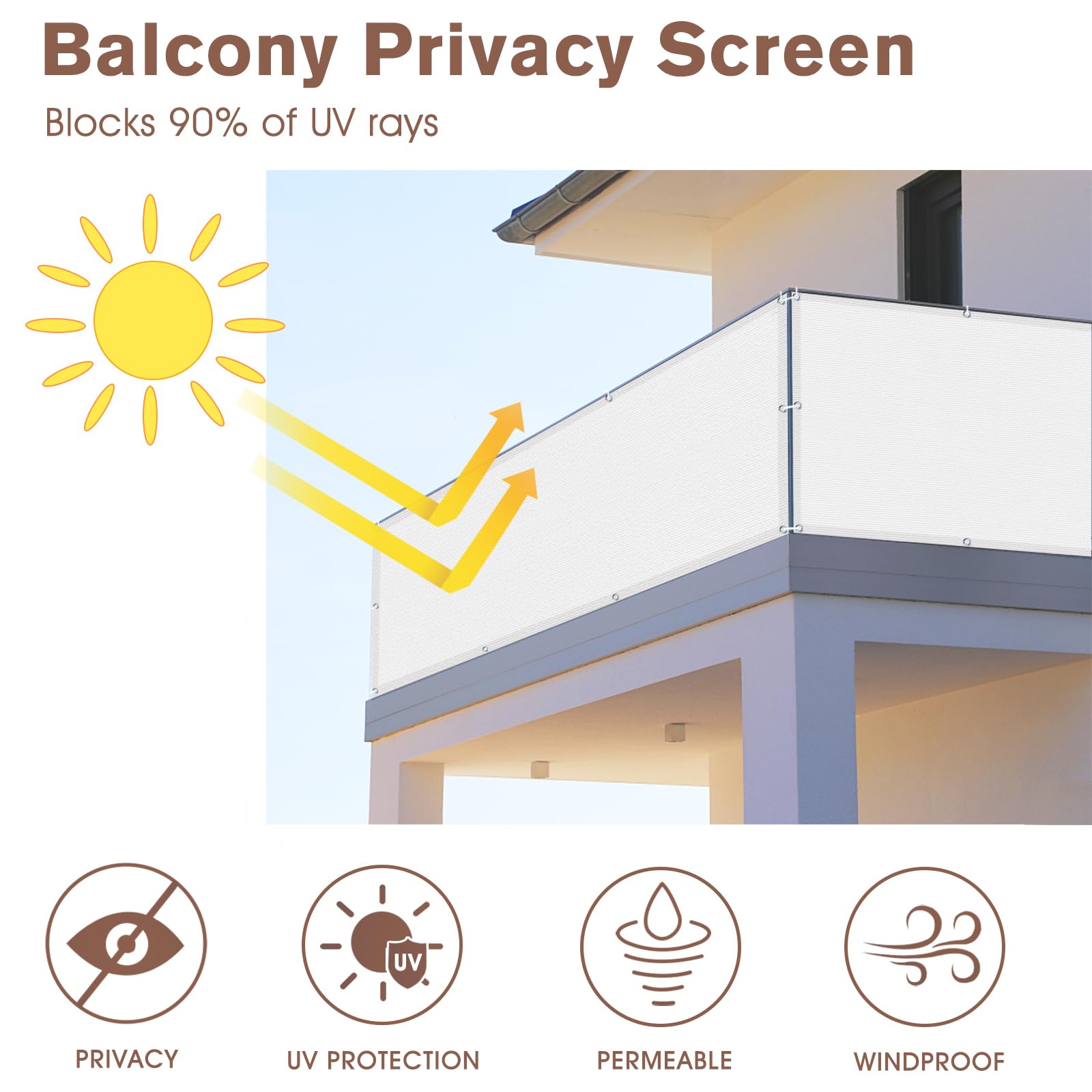 SUNNY GUARD privacy screen installation with zip ties