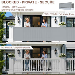 SUNNY GUARD Privacy Screen installed on a balcony railing