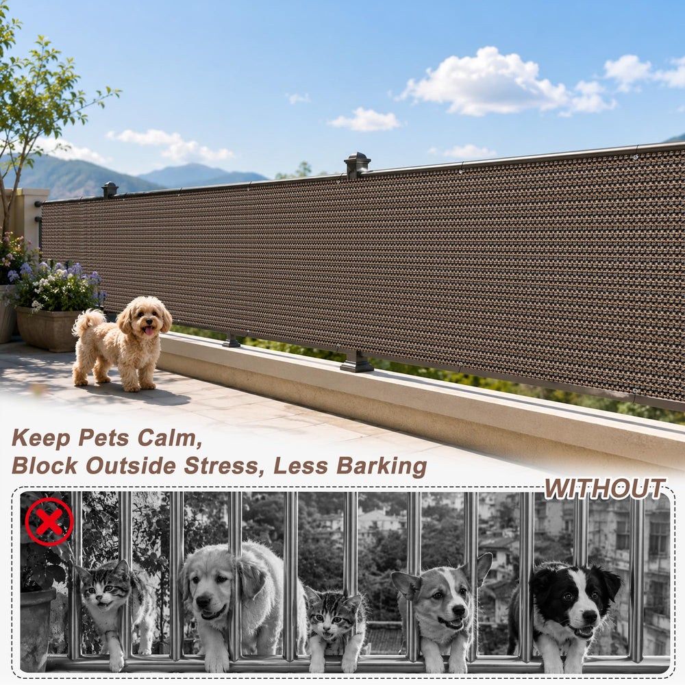 SUNNY GUARD privacy screen on a balcony railing