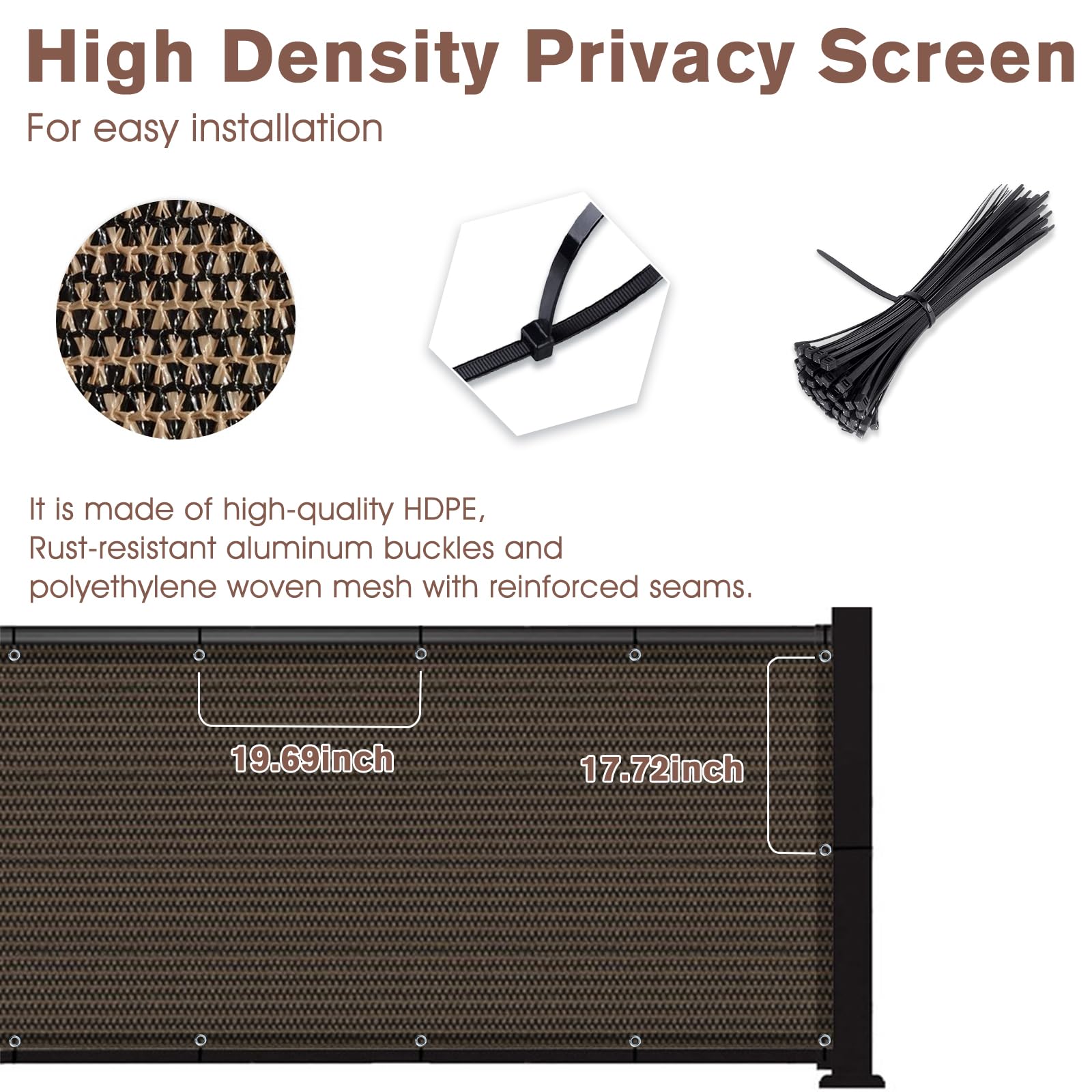 SUNNY GUARD privacy screen showing edge stitching