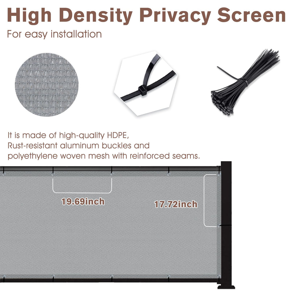 SUNNY GUARD Privacy Screen with zip ties for installation