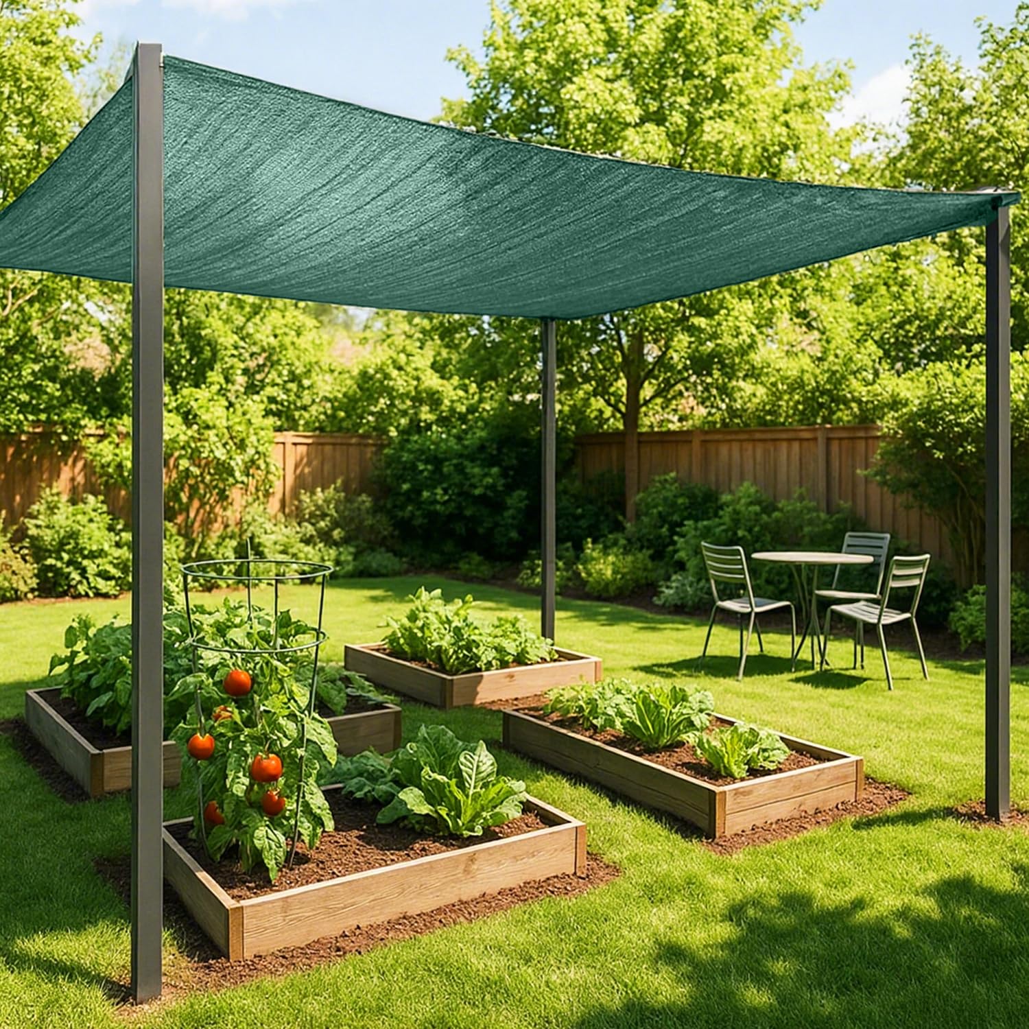 SUNNY GUARD shade cloth 6 x 8 FT green HDPE mesh front view