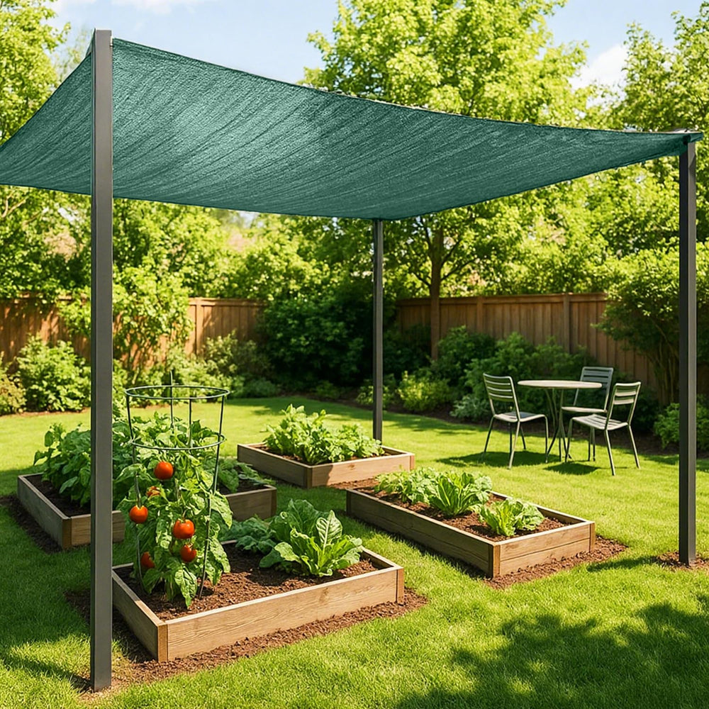 SUNNY GUARD shade cloth 6 x 8 FT green HDPE mesh front view
