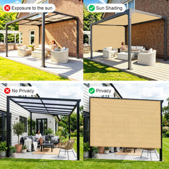 SUNNY GUARD Shade Cloth 6'x10' Sand in garden setting