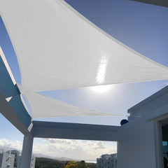 SUNNY GUARD Triangle Shade Sail 10' x 10' x 14' Silver Grey front view
