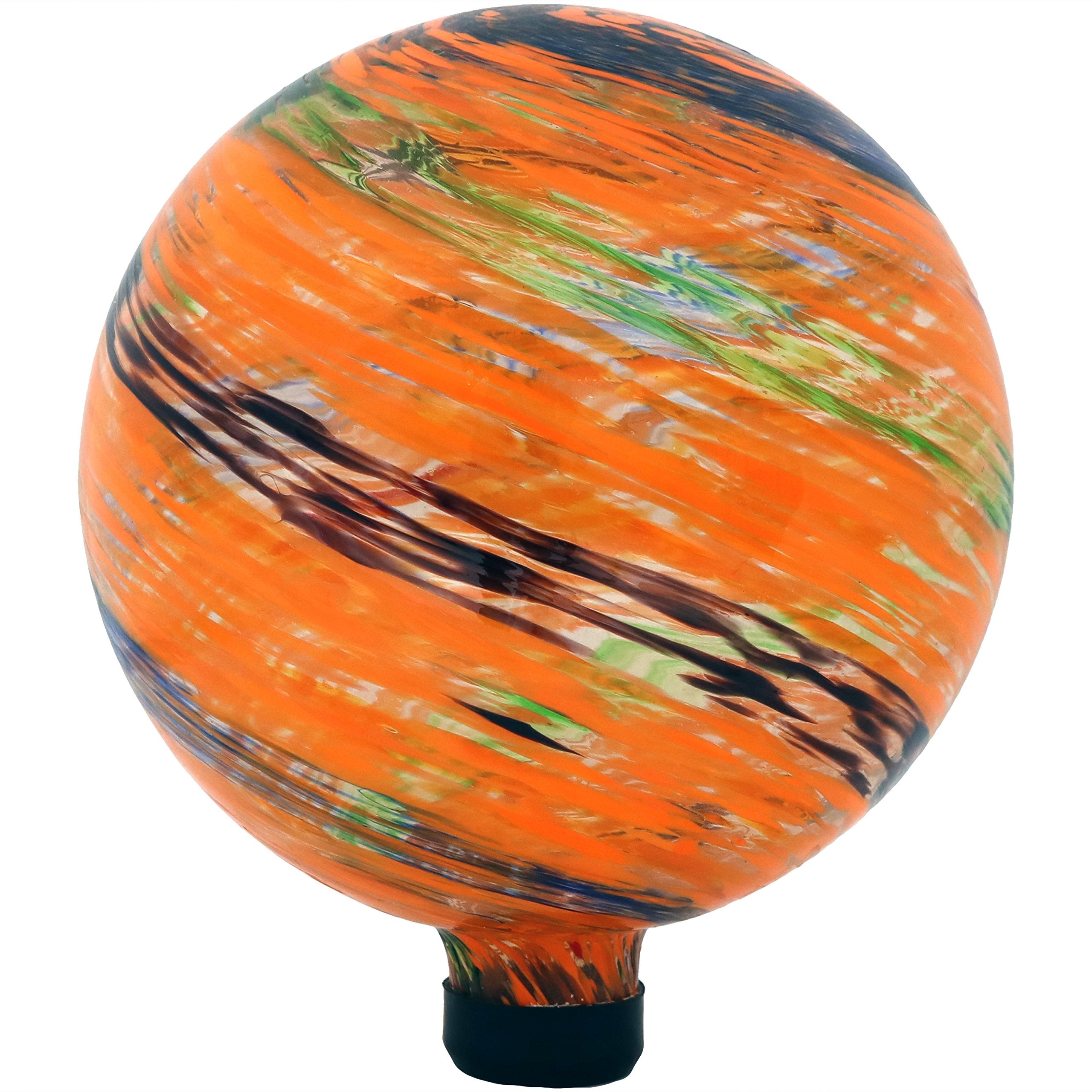 Sunnydaze 10-inch Glass Gazing Ball in Sunset Sky, front view