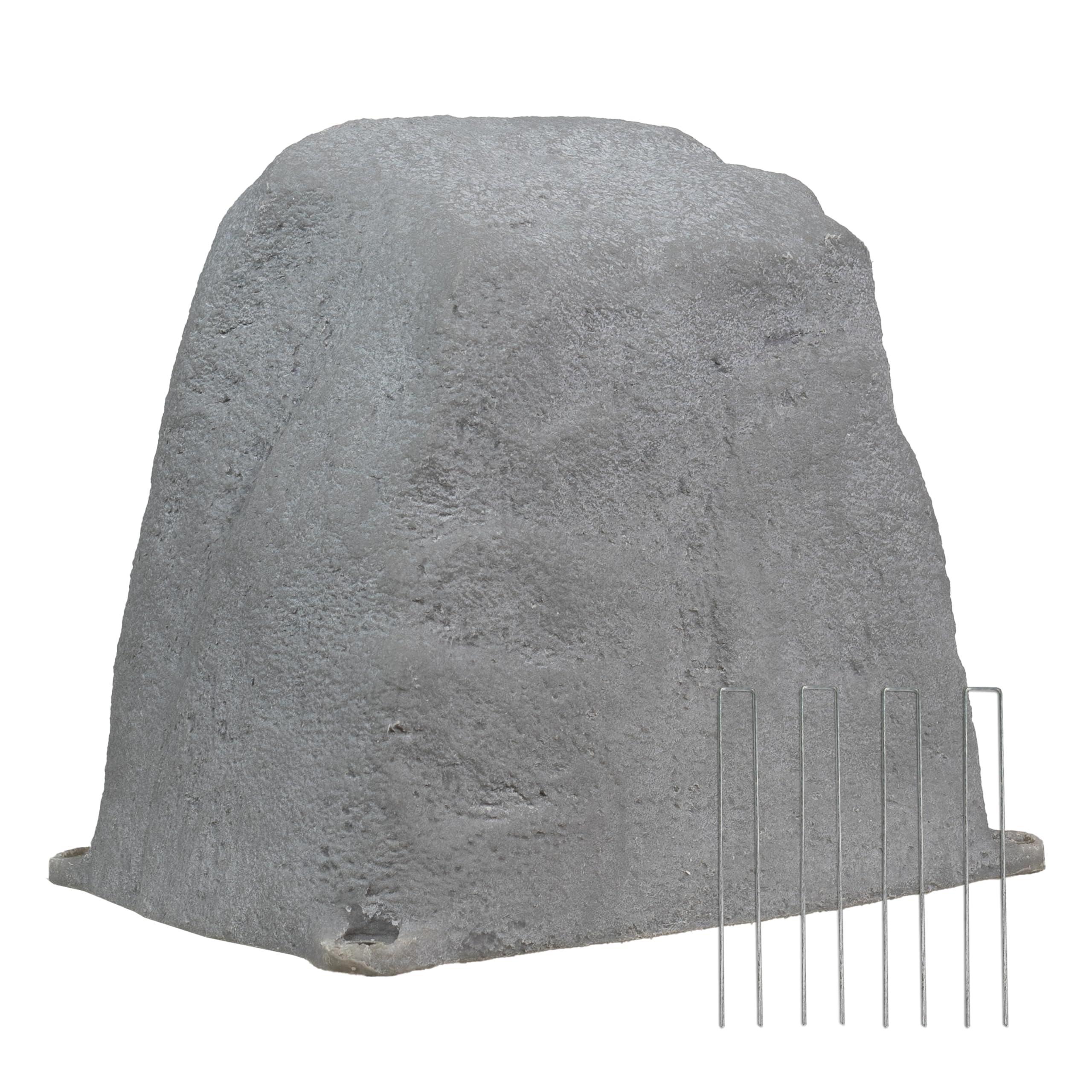 Sunnydaze 11-inch faux landscape rock cover side view, gray