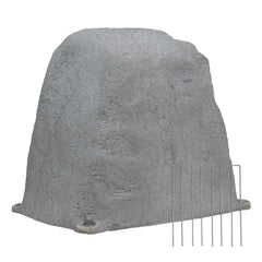Sunnydaze 11-inch faux landscape rock cover side view, gray