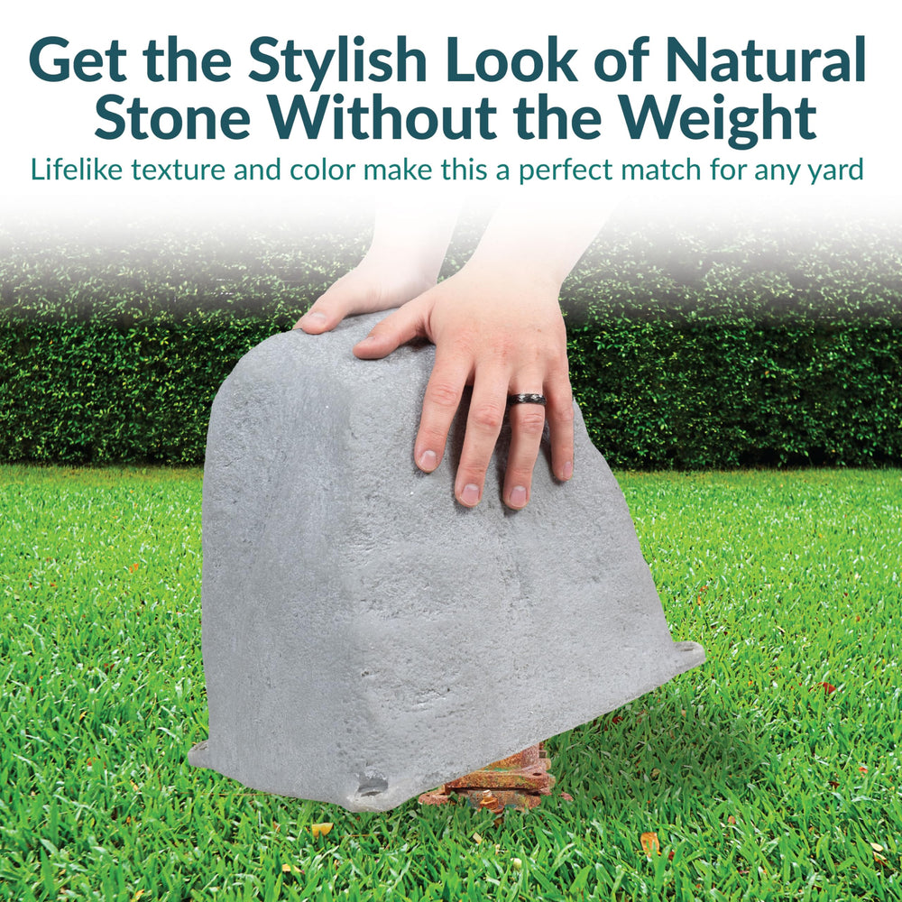 Sunnydaze 11-inch faux landscape rock cover with stakes included