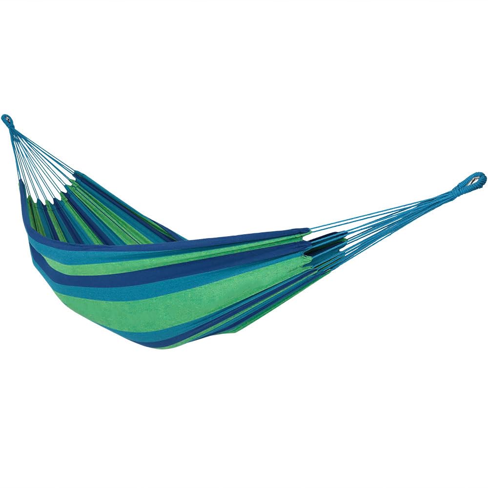Sunnydaze Brazilian Double Hammock in Oasis colour, front view
