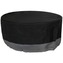 Sunnydaze Decor 60-inch round fire pit cover front view in black and gray