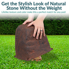 Sunnydaze small faux rock cover with included stakes