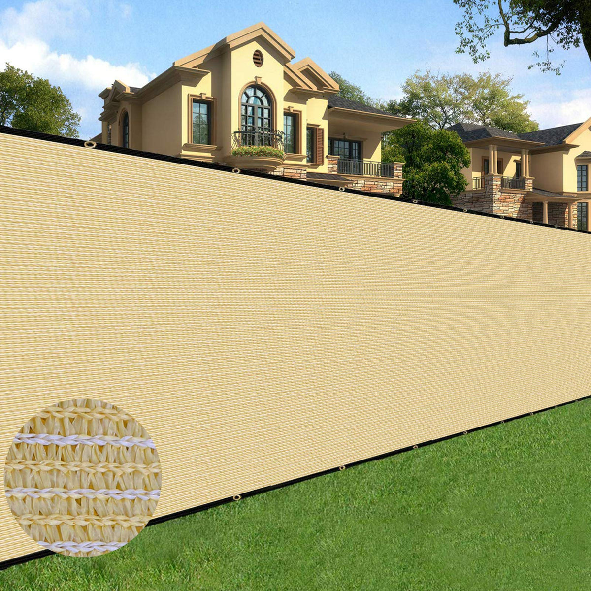Sunnyglade 6 ft x 50 ft Privacy Screen Fence in Sand