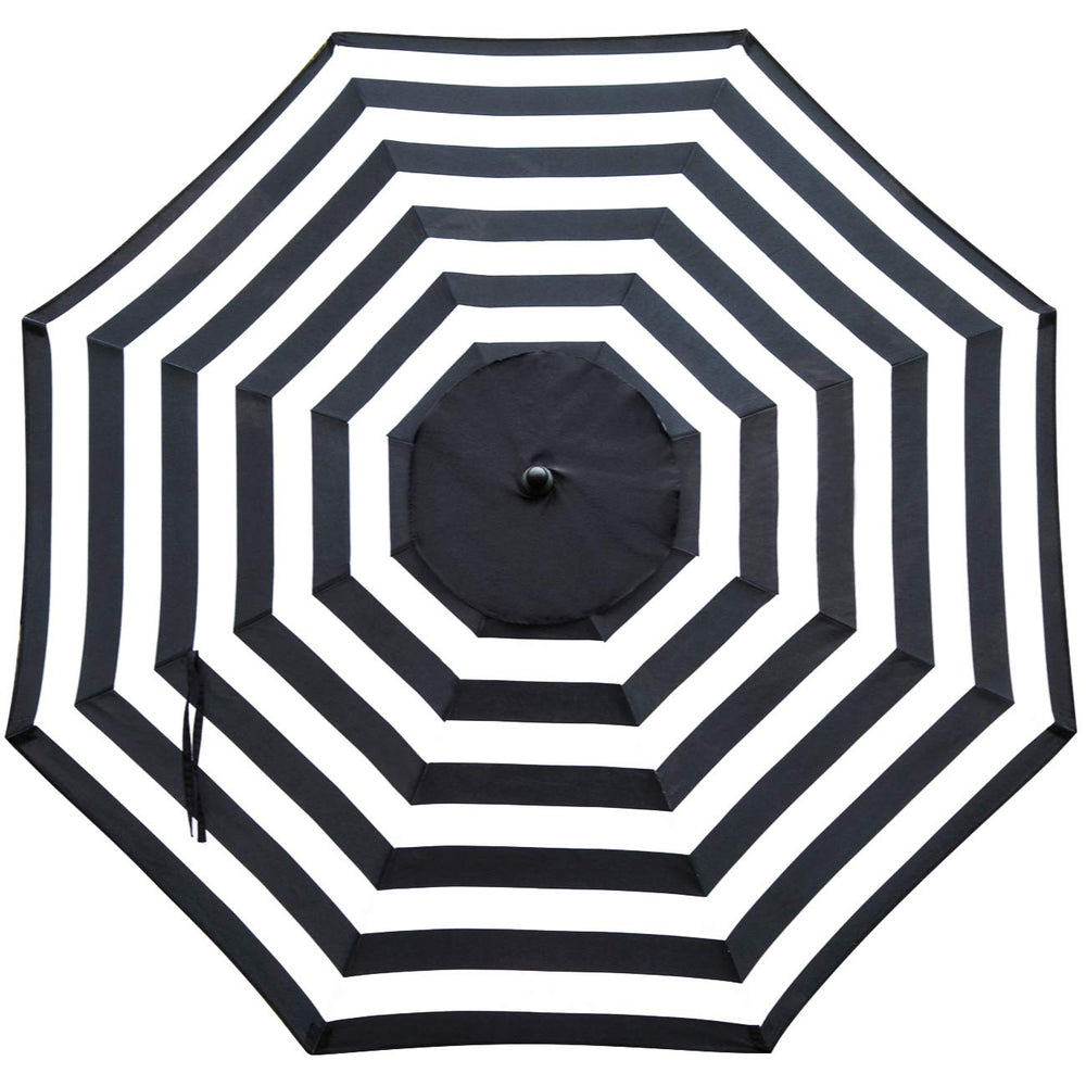 Sunnyglade 9ft patio umbrella replacement canopy black and white front view