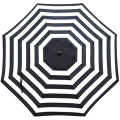 Sunnyglade 9ft patio umbrella replacement canopy black and white front view