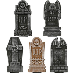 Sunnyglade Halloween Foam Tombstones front view with RIP markings