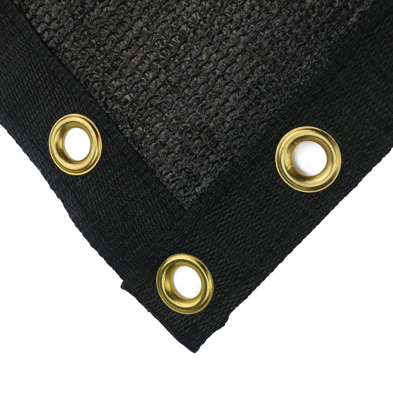 Sunnyglade privacy screen with brass grommets close-up