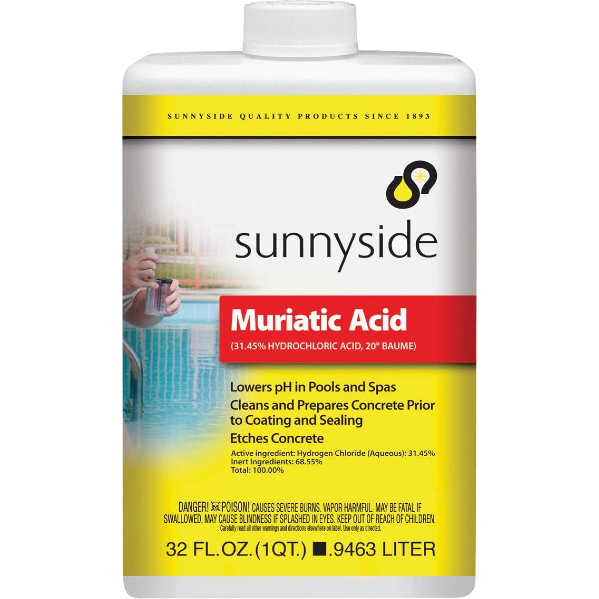 Sunnyside Corporation Muriatic Acid 1 Quart plastic bottle