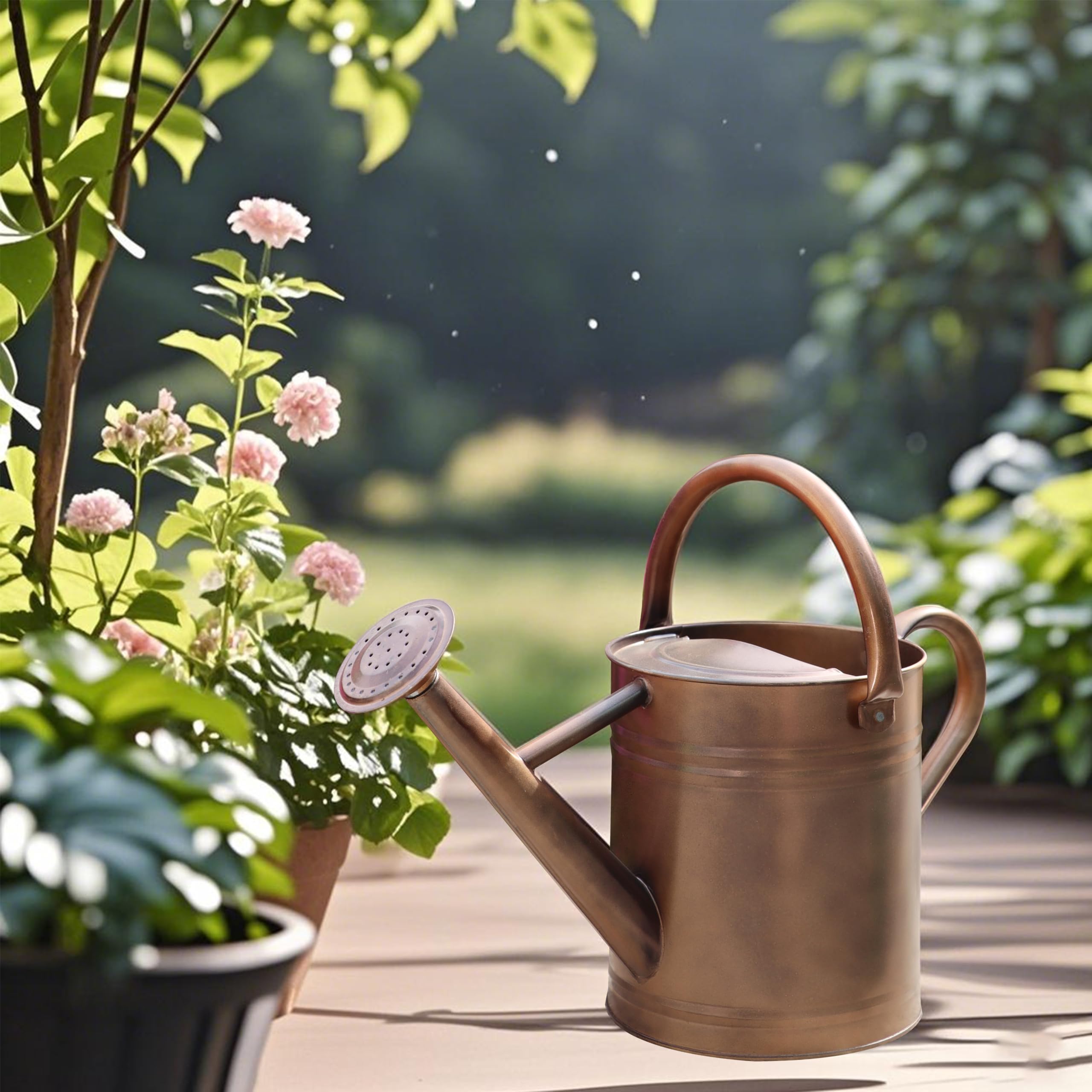 SunnyTong Metal Watering Can dimensions displayed