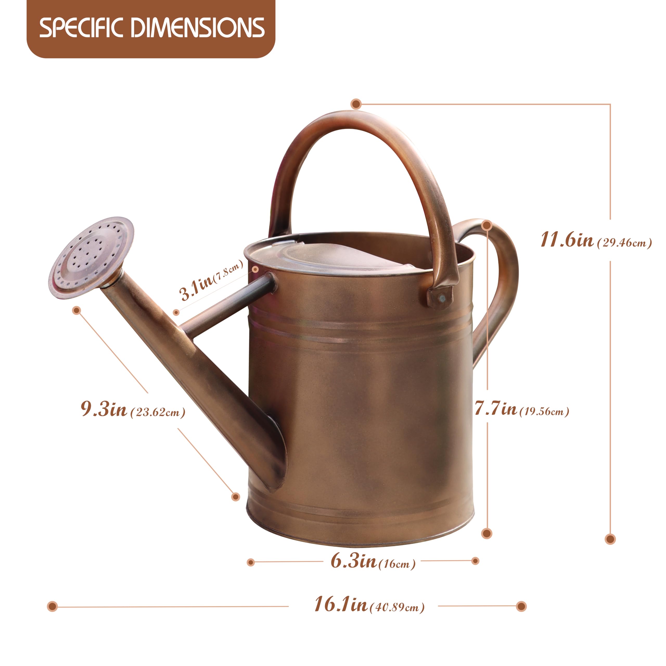 SunnyTong Metal Watering Can with removable spout