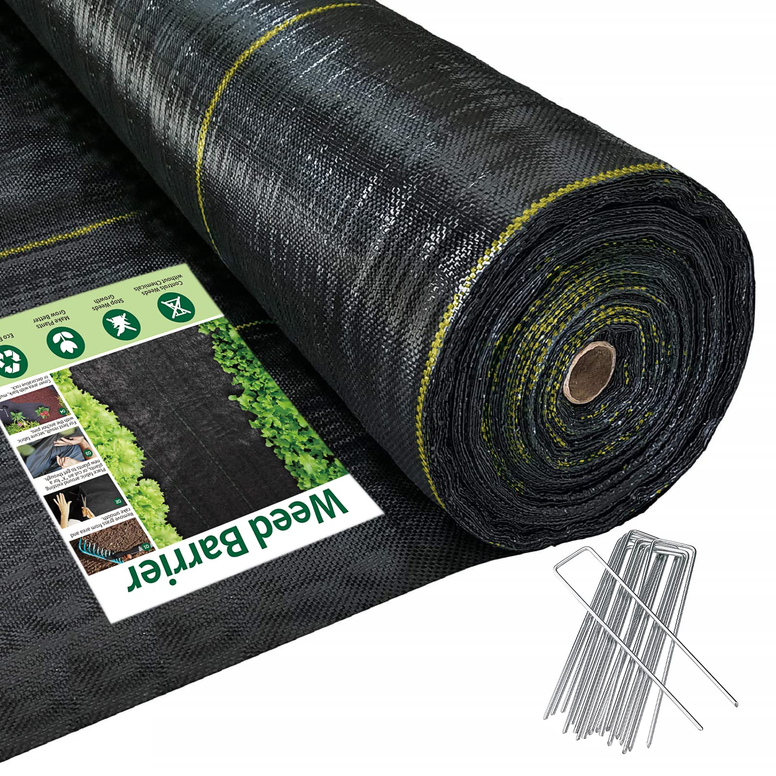 Sunocity 3ft x 100ft black weed barrier fabric front view