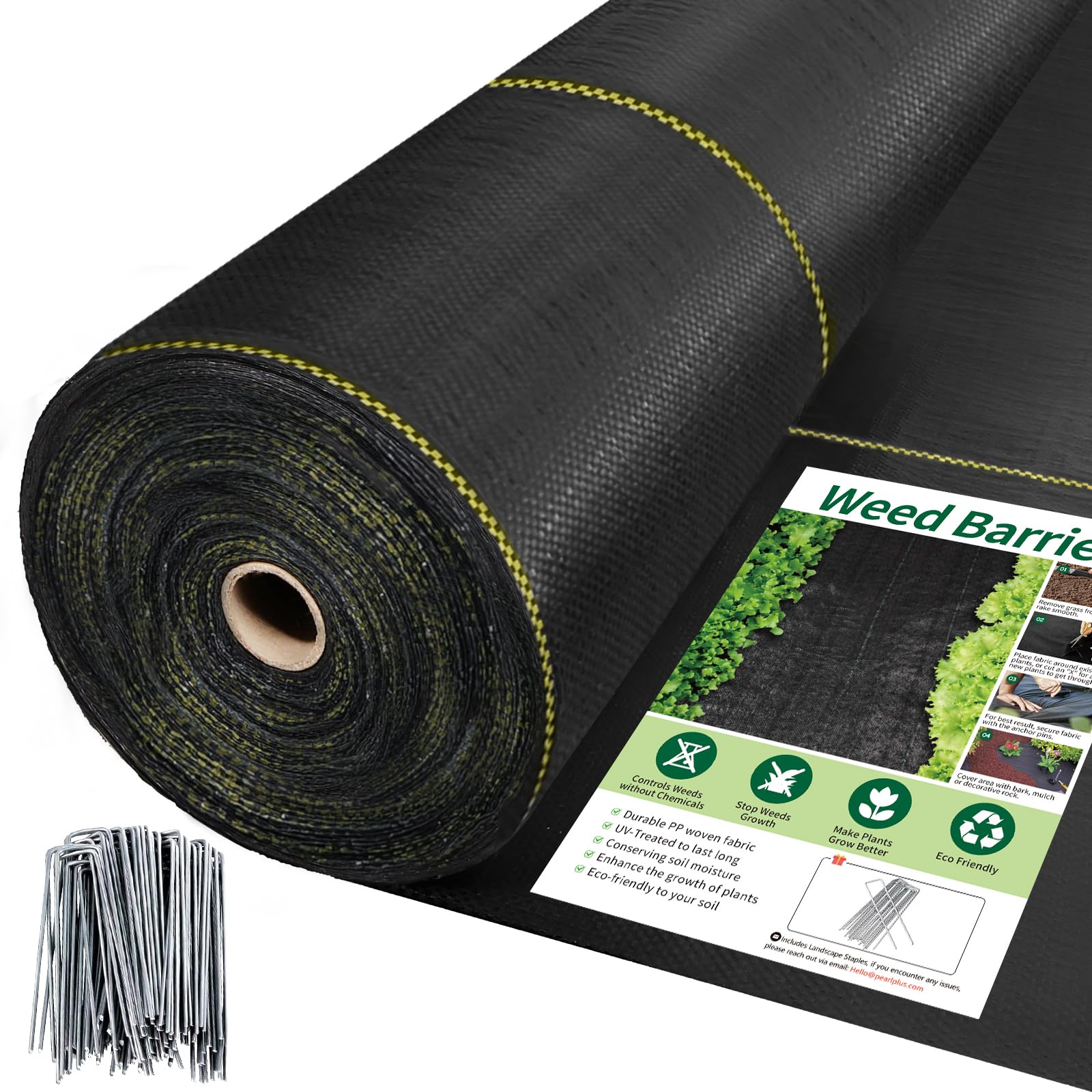 Sunocity 4ft x 100ft black woven weed barrier fabric roll