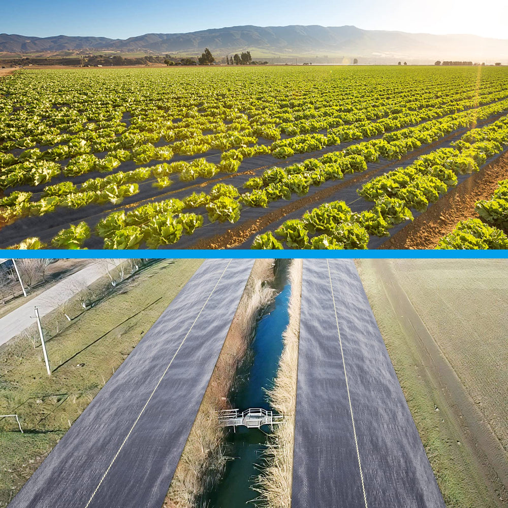 Sunocity weed barrier fabric with landscape staples