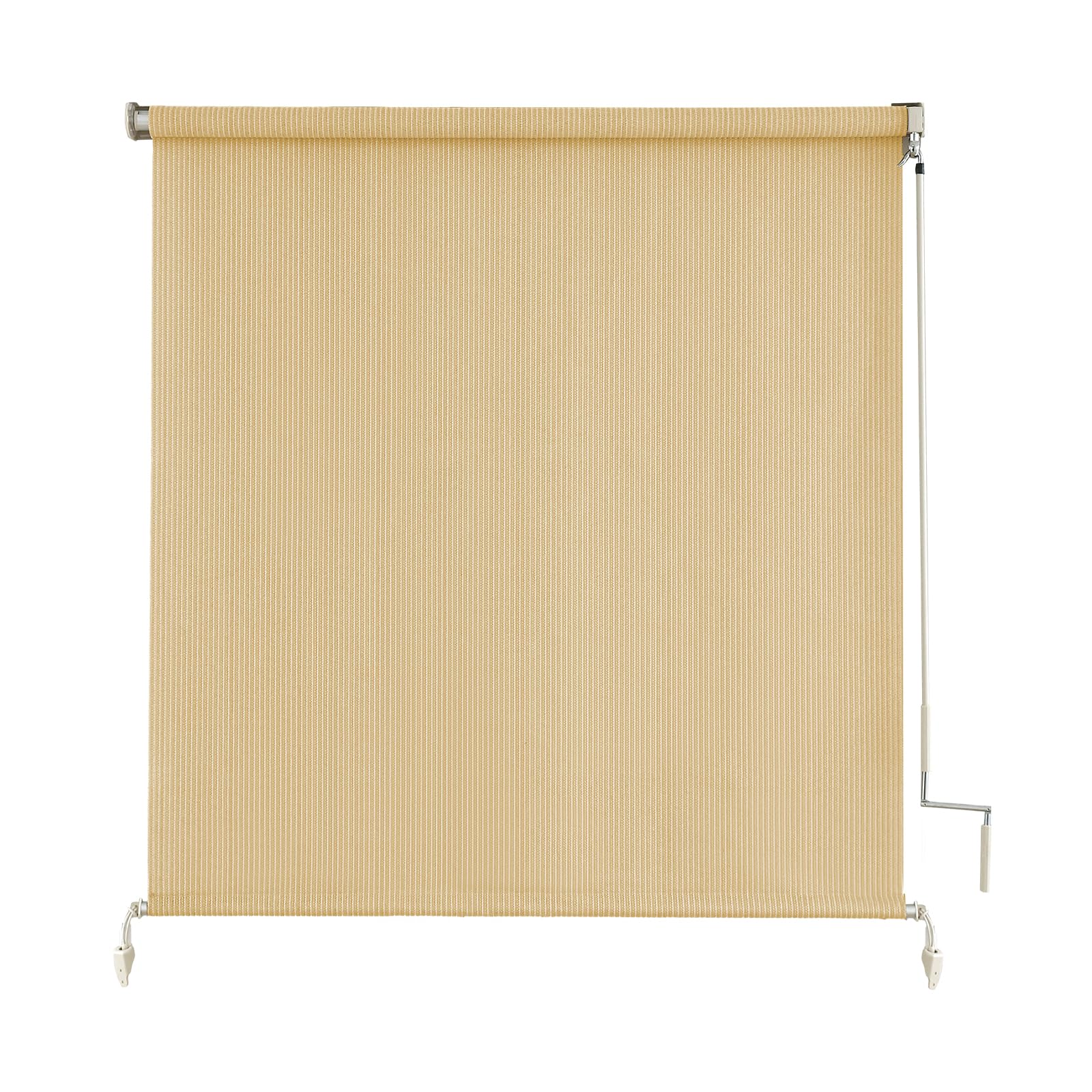 sunoff Outdoor Roller Shades front view in wheat colour