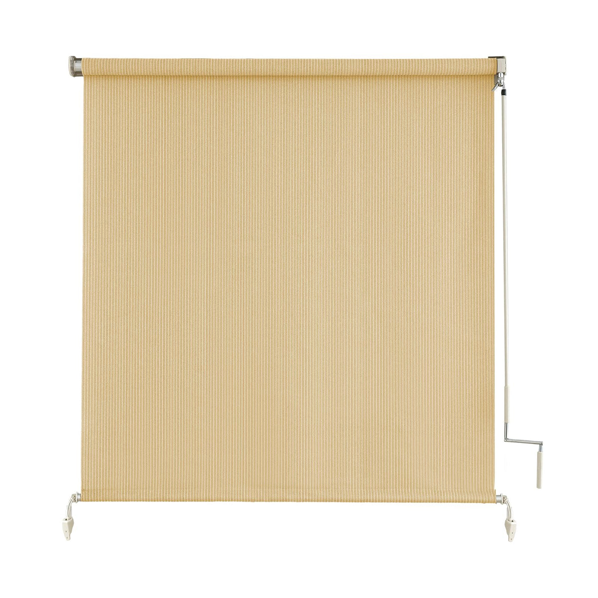 sunoff Outdoor Roller Shades front view in wheat colour
