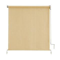 sunoff Outdoor Roller Shades front view in wheat colour