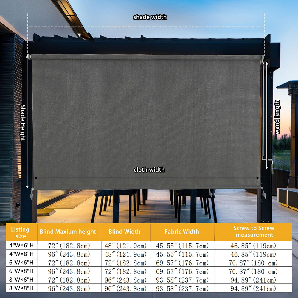 sunoff Outdoor Roller Shades installation poles included