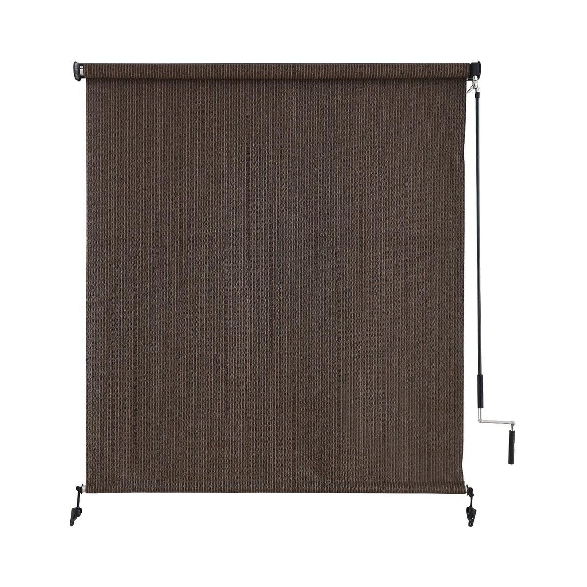 sunoff Outdoor Roller Shades Mocha fabric front view