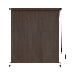 sunoff Outdoor Roller Shades Mocha fabric front view
