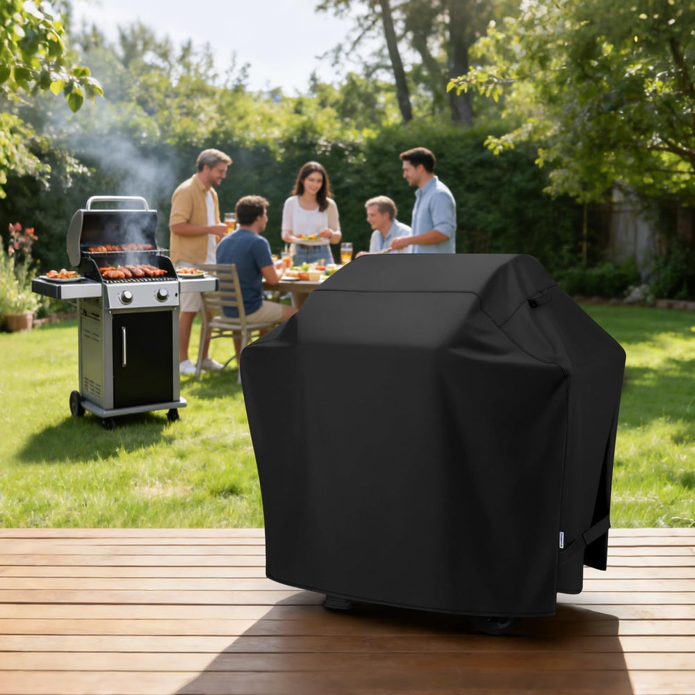 SunPatio 50 Inch Grill Cover black dimensions shown