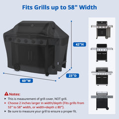 SunPatio 60-inch grill cover with fabric handles