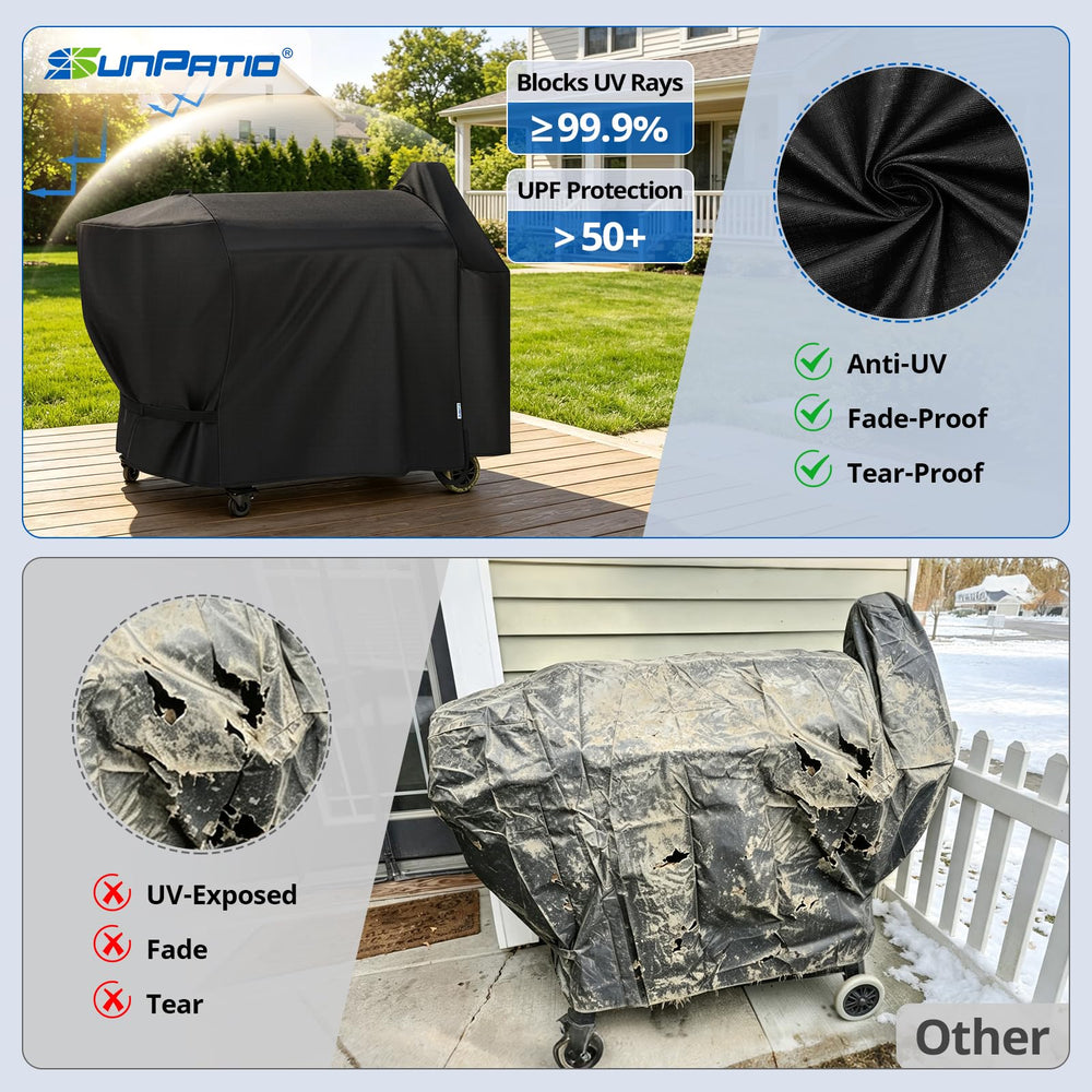 SunPatio BBQ Grill Cover easy cleaning with damp cloth