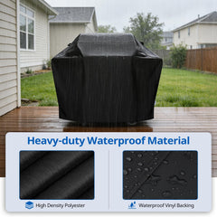 SunPatio grill cover displaying adjustable straps