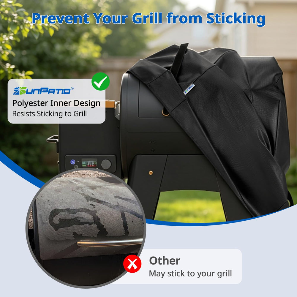 SunPatio Grill Cover for Pit Boss Lexington 540 side view