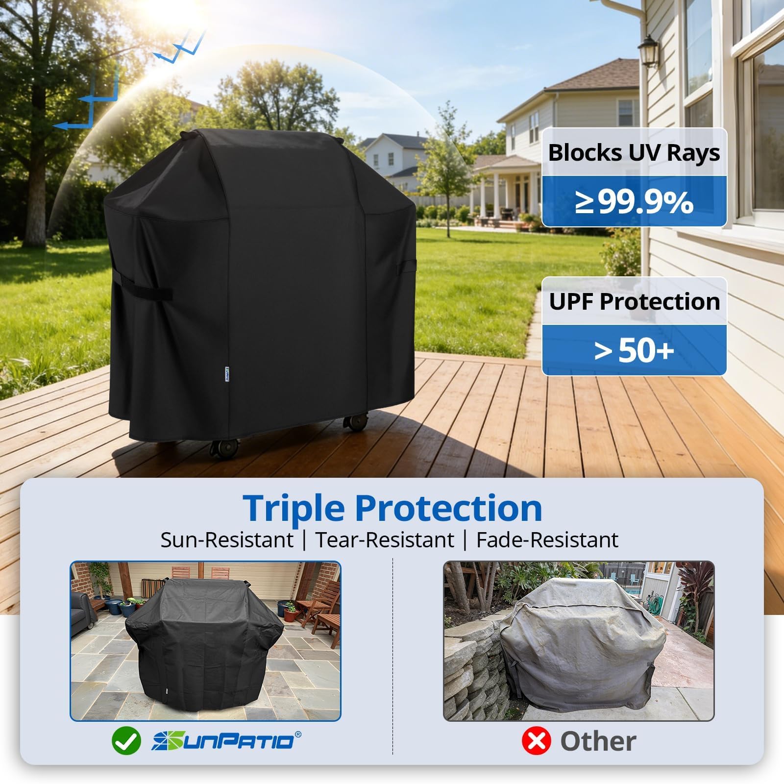 SunPatio grill cover on Weber Spirit grill