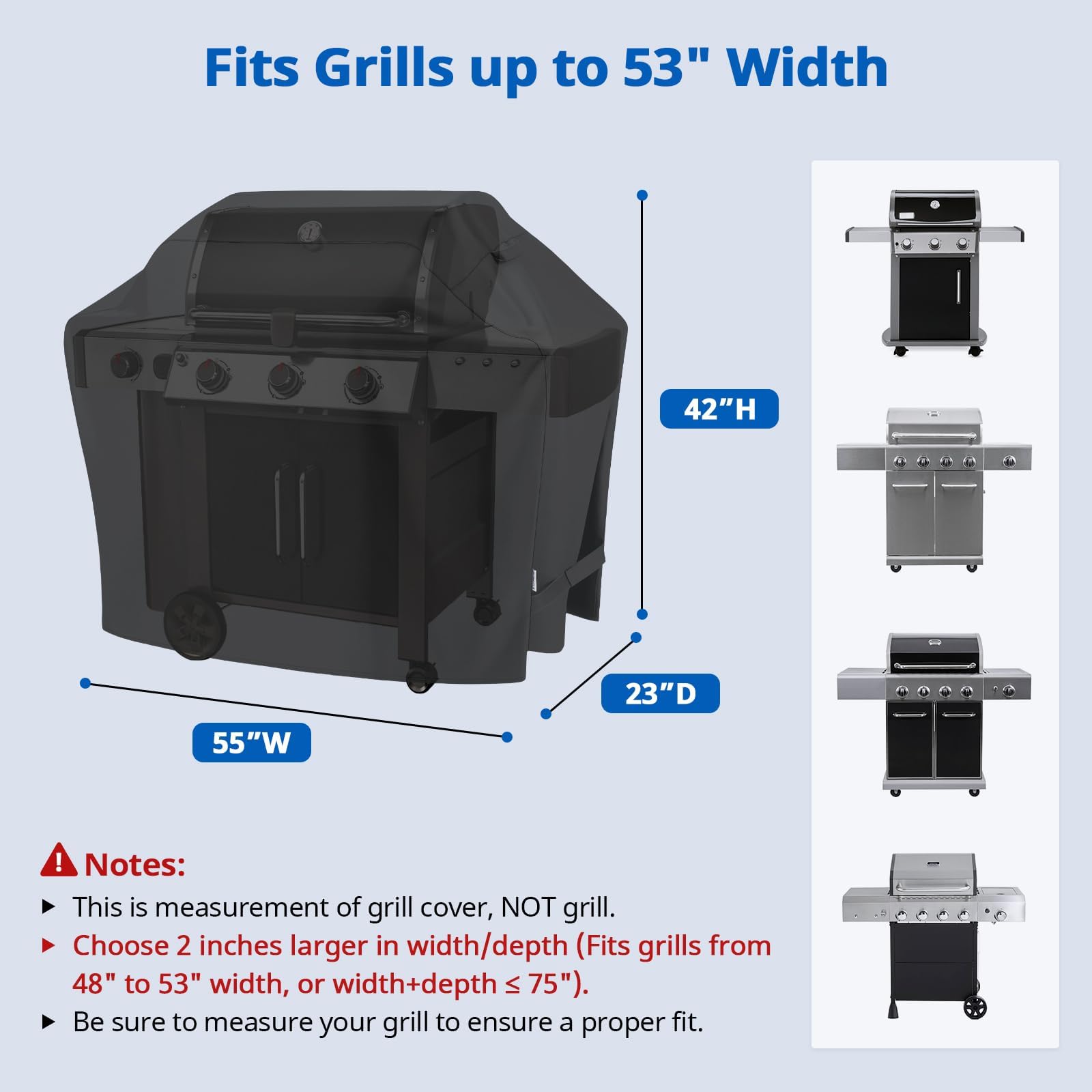 SunPatio grill cover with handles and straps